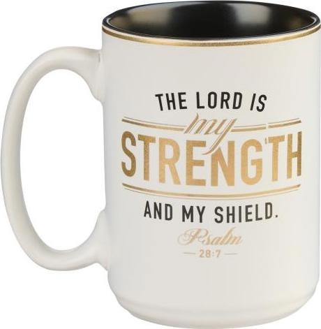 Produktbild Strength and Shield White and Black Ceramic Coffee Mug