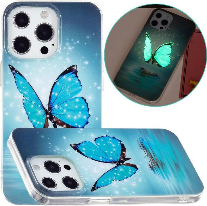 Actual product image Ueli Express iPhone 15 Pro Max Glow Glow Rubber Protective Case Butterfly (Apple iPhone 15 Pro Max)