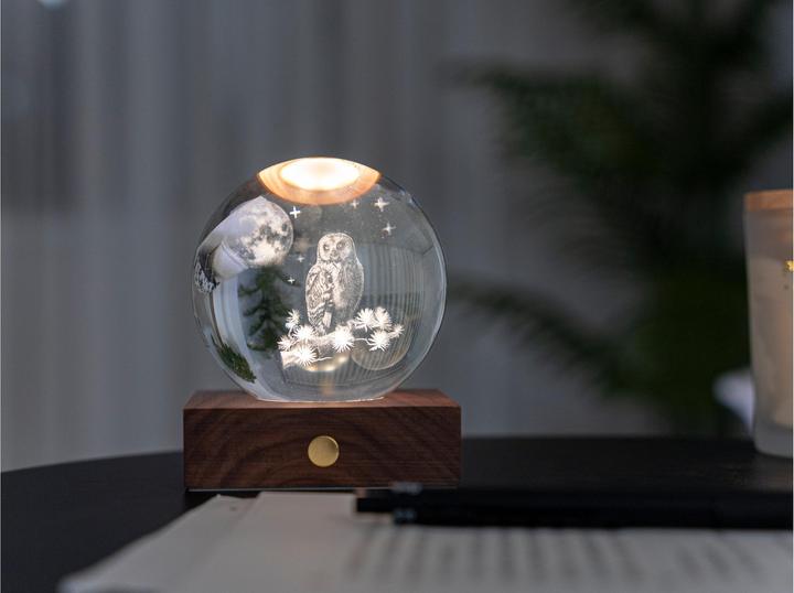 Produktbild Gingko LED Stimmungslicht Amber Eule Braun/Transparent