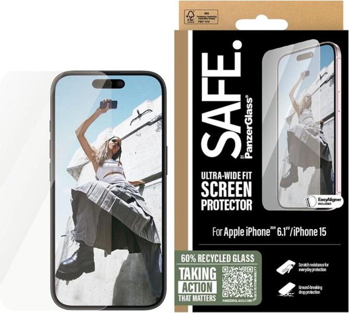 PanzerGlass SAFE. (1 Stück, Apple iPhone 15)