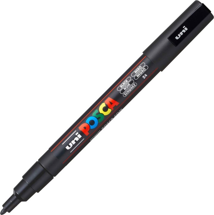 Actual product image Posca Marker PC-3M round tip (Black, 0.90 mm, 1 x)