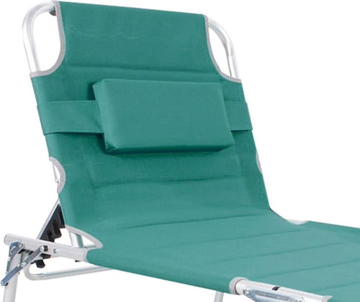 Actual product image Mojawo XXL Aluminium Gartenliege Sonnenliege Türkis gepolstert L200xB70cm (200 cm)