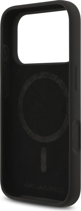 Actual product image Karl Lagerfeld - Silicone Ring MagSafe (KLHMP17MSCMKCRHK) - iPhone 17 Air - Black Karl&Choupette (Apple iPhone 17, Apple iPhone Air)