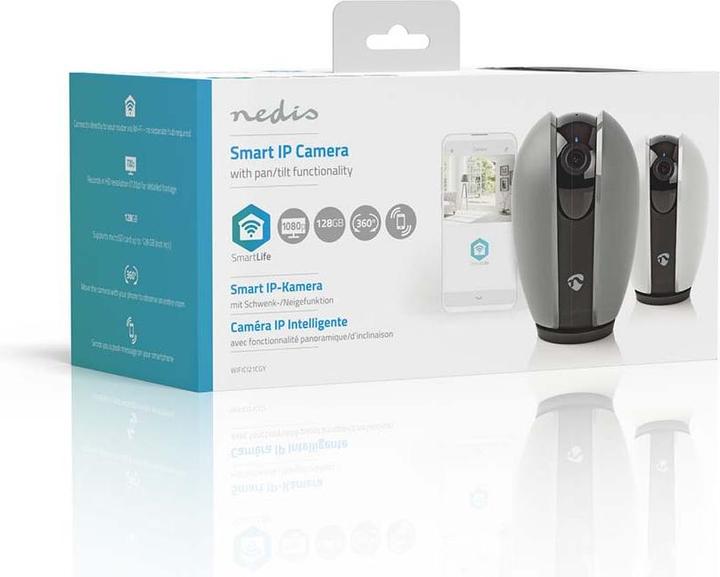 Immagine prodotto Nedis WIFICI21CGY SmartLife Vnitřní Camera | Wi-Fi | Full HD 1080p | Náklon | (1920 x 1080 Pixels)