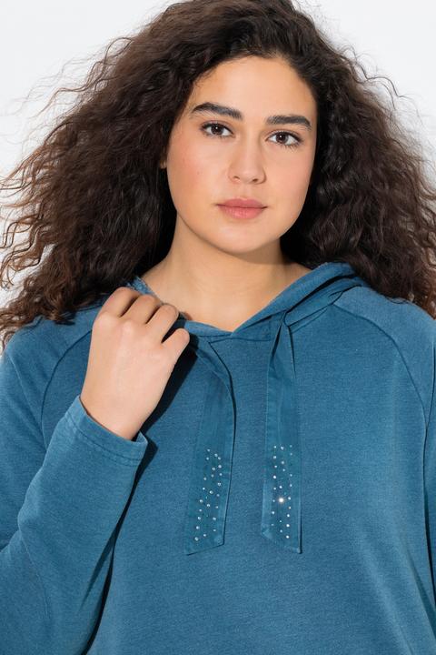 Produktbild Ulla Popken Hoodie, Vintage-Look, verzierte Kordel, Langarm (50, 52)