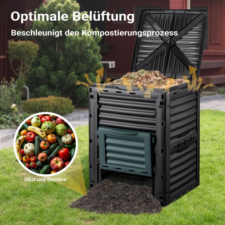 Produktbild Wiltec Gartenkomposter 300l Komposter 61x61x82cm Schnellkomposter Kompostierer (300 l)