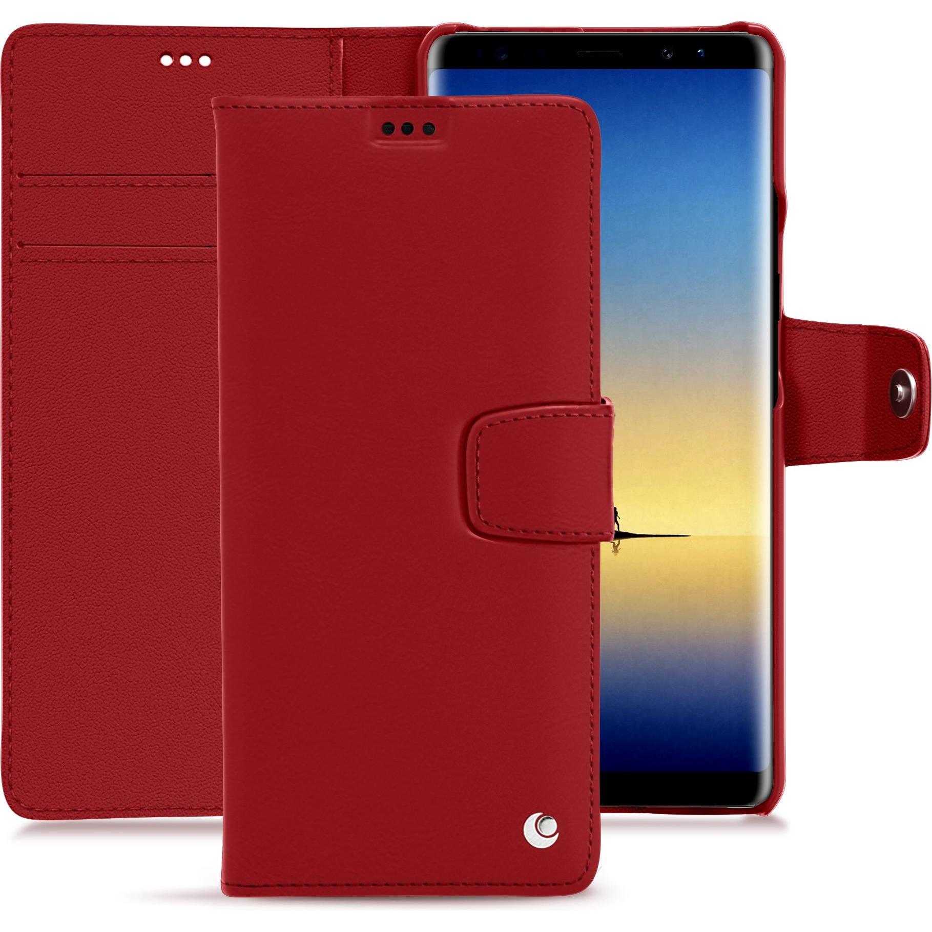 Noreve Lederschutzhülle vertikal (Samsung Galaxy Note 8, Apple iPhone 7 Plus), Smartphone Hülle, Weiss