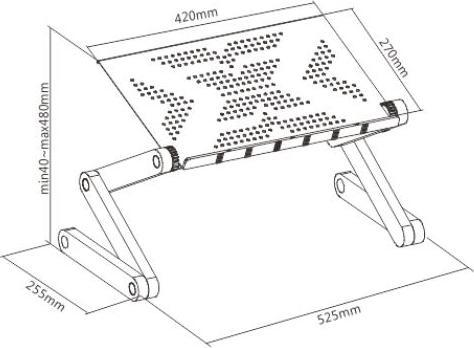 Produktbild Deltaco Laptop table OFFICE mobile, height-adjustable, black