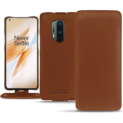 Noreve Lederschutzhülle vertikal (OnePlus 8 Pro), Smartphone Hülle, Braun