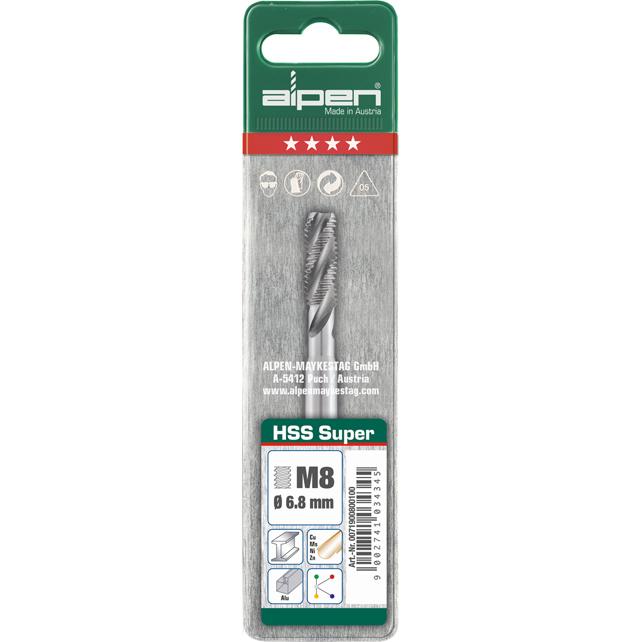 Alpen, Maschi + Giramaschi, Rubinetto HSS per filettatura M10 (0071901000100)