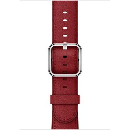 Apple Klassisches Lederarmband (42 mm, Kalbsleder), Uhrenarmband, Rot
