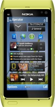 Actual product image Nokia N8-00 - Green (16 GB, 3.50", 12 Mpx, 3G)