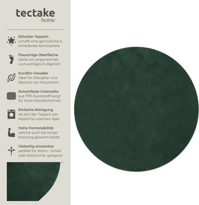 Image du produit tectake tapis à poils ras Soft Zone (120 x 120 cm)