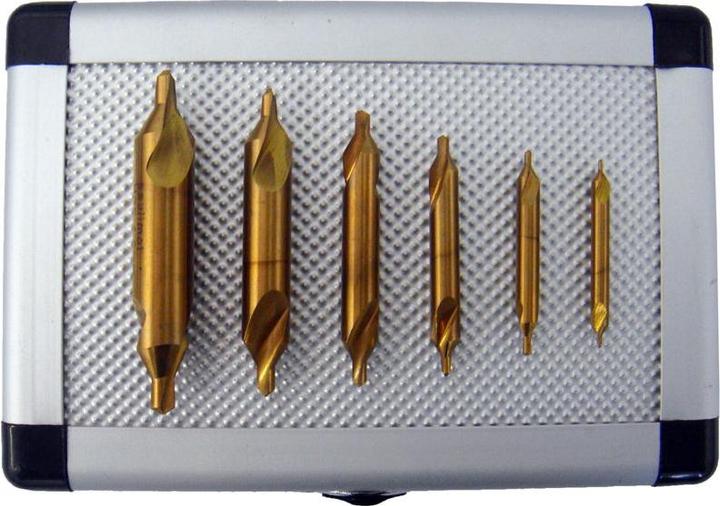 Paulimot Zentrierbohrer-Set 6-teilig TiN-beschichtet (1,00 mm, 1,6 cm, 2,0 mm, 2,5, 3,15 mm, 4,0 mm)