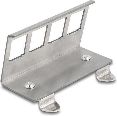 Actual product image Delock Keystone metal bracket 4 port for top-hat rail (Keystone module holder)