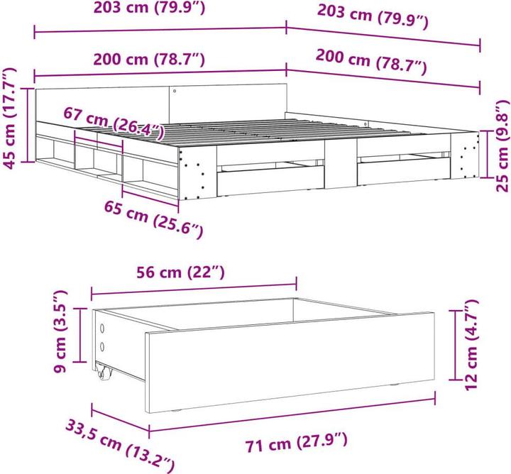 Image du produit vidaXL Bettgestell (200 x 200 cm)