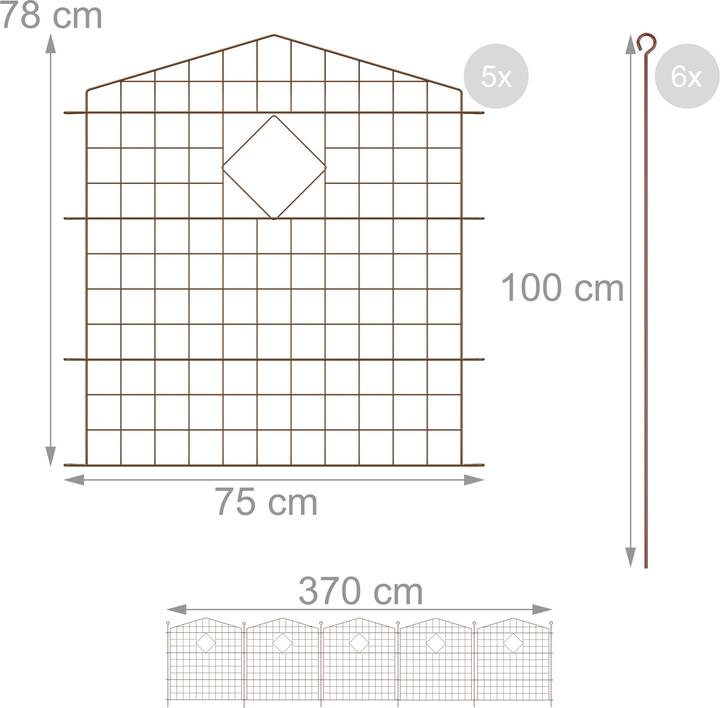 Produktbild Relaxdays 5x Teichzaun