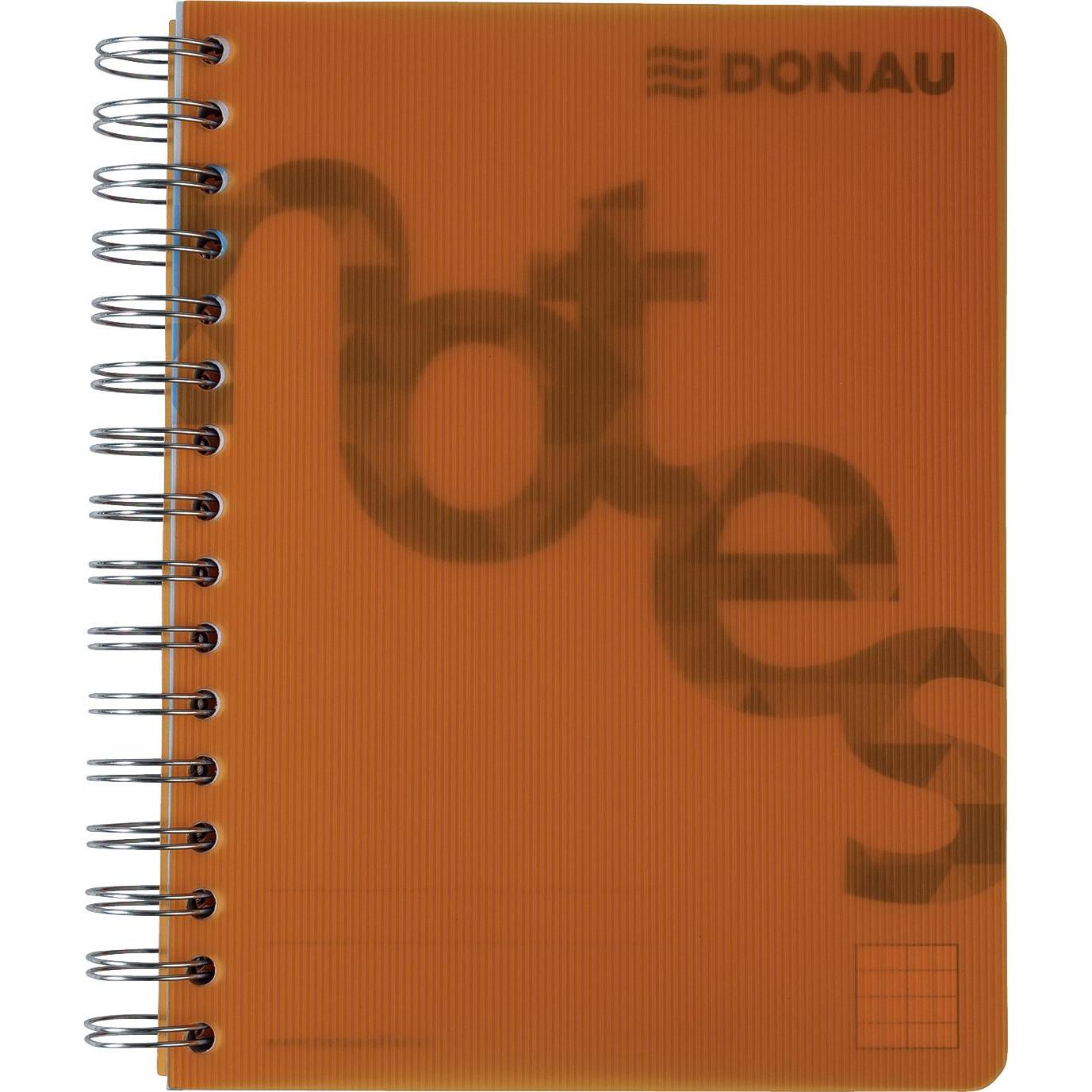 Donau, Heft + Block, Seminarblock DIN A5 140 Blatt orange (A5, Kariert, Harter Einband)
