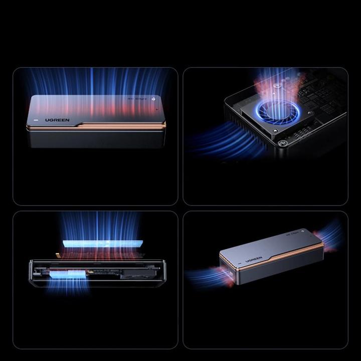 Productafbeelding Ugreen - Hard Drive Enclosure (65727) - M.2 NVMe/SSD, 40Gbps, 8TB, with Type-C Cable - Grey (M.2)