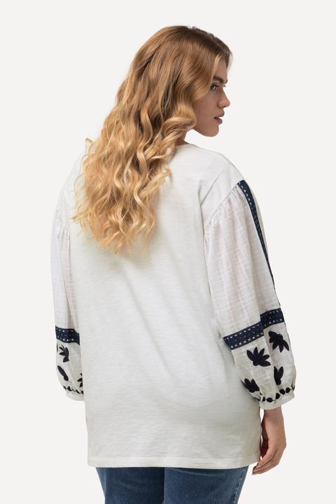 Produktbild Ulla Popken Bluse, Stickerei, Tunika-Ausschnitt, Langarm (50, 52)