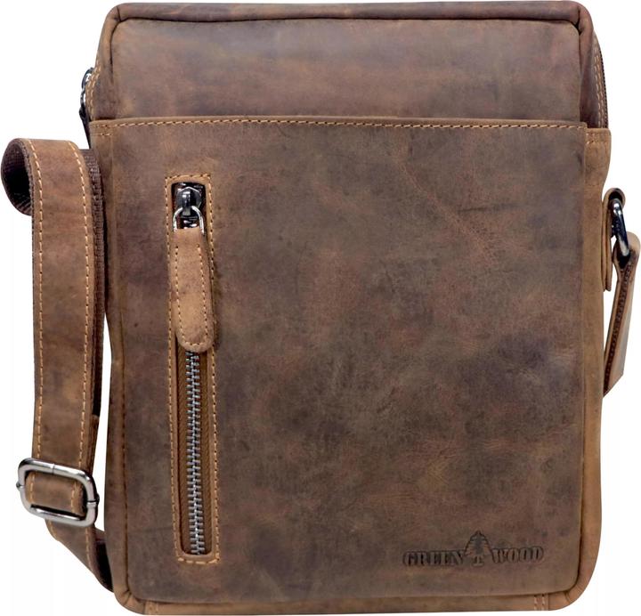 Immagine prodotto Greenwood Herrentasche Echtleder 12 Zoll Dan Vintage Look Khaki No.17