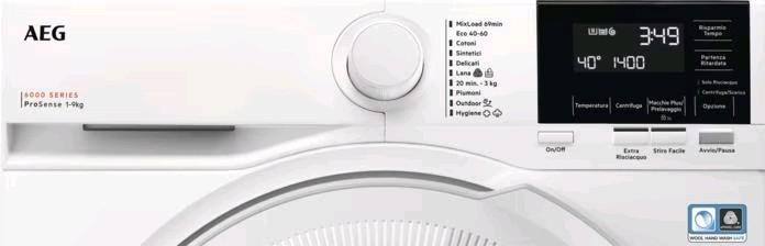 Actual product image AEG LR6G94OW front loading washing machine 9 kg 1351 rpm A White (9 kg, Left)