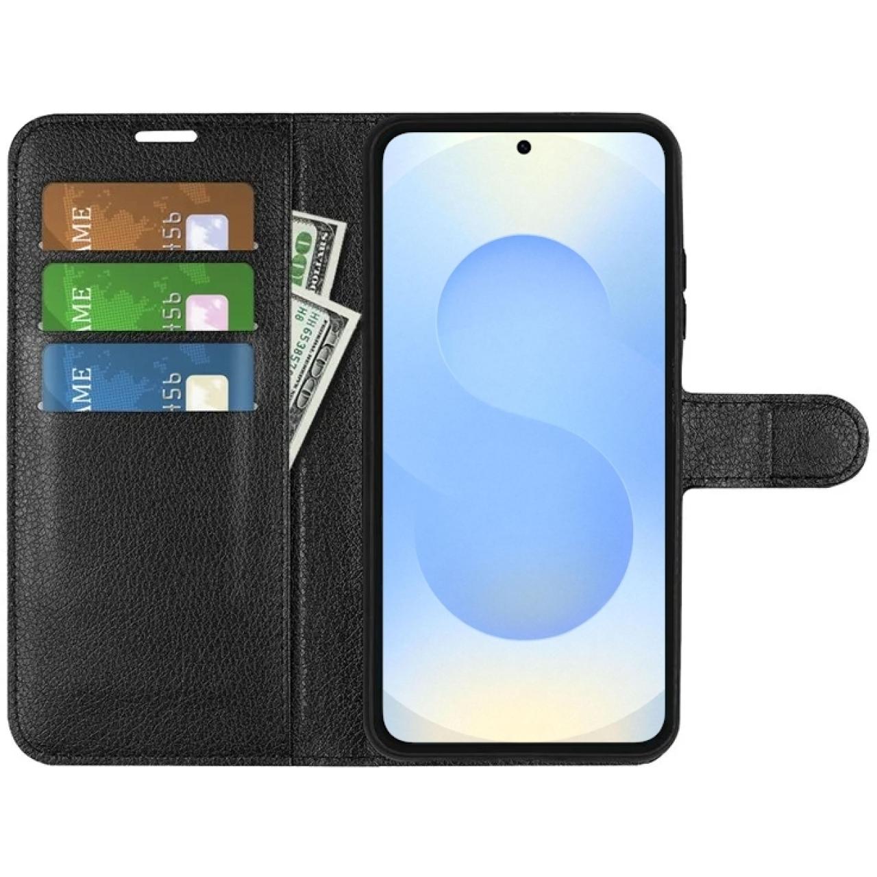 Screenguard Leather Guard Lederhülle (Samsung Galaxy S25), Smartphone Hülle, Schwarz