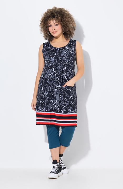 Produktbild Ulla Popken Jerseykleid, bedruckt, A-Linie, Rundhals, ärmellos (50, 52)