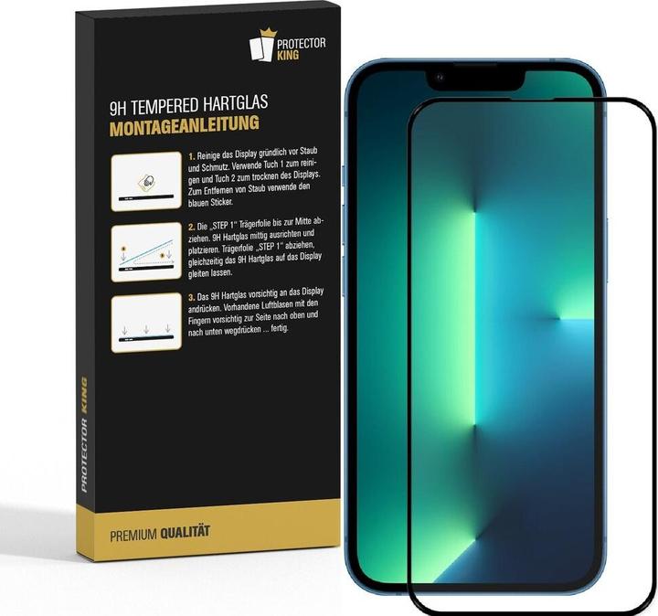 Produktbild Protectorking 6x echtes Tempered 9H Panzerhartglas 3D KLAR (6 Stück, Apple iPhone 13 Pro)