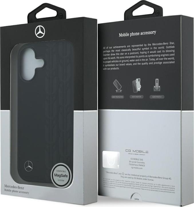 Image du produit Mercedes Leather Laurel Leaves MagSafe Case for iPhone 17 Black (Apple iPhone 17)