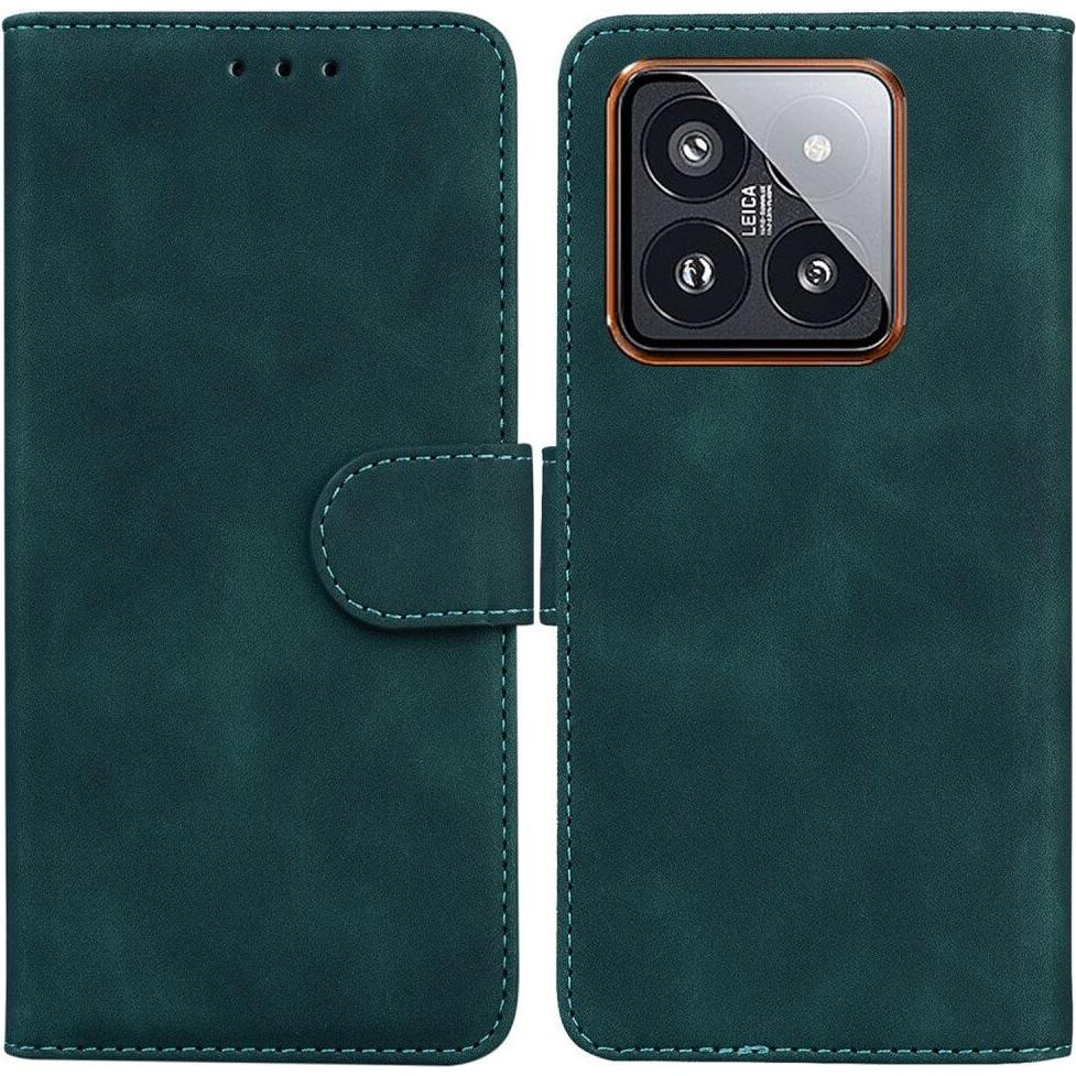 Thumbnail - Cover-Discount Xiaomi 14 Pro - Solide Leder Etui Hülle (Xiaomi 14 Pro), Smartphone Hülle, Grün