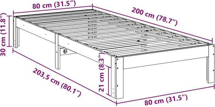 Image du produit vidaXL Bettgestell (80 x 200 cm)