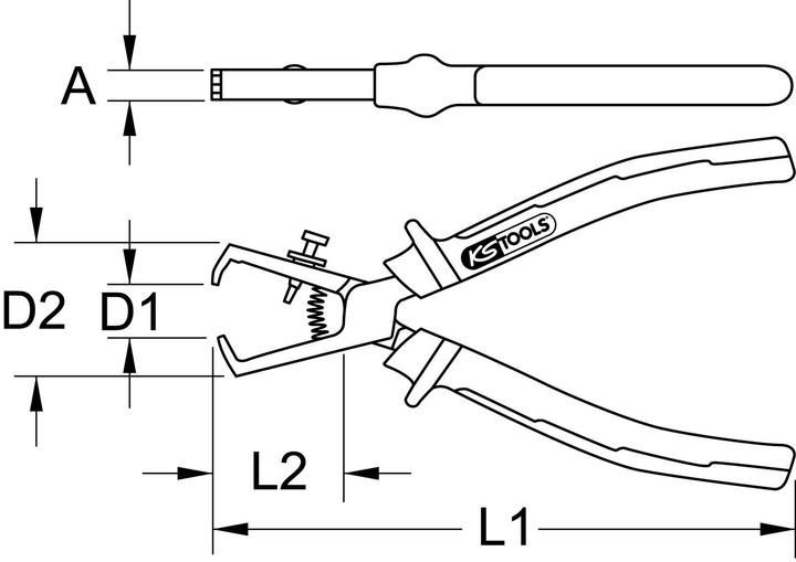 Produktbild KS Tools ERGOTORQUE Abisolierzange, 165mm (165 mm)
