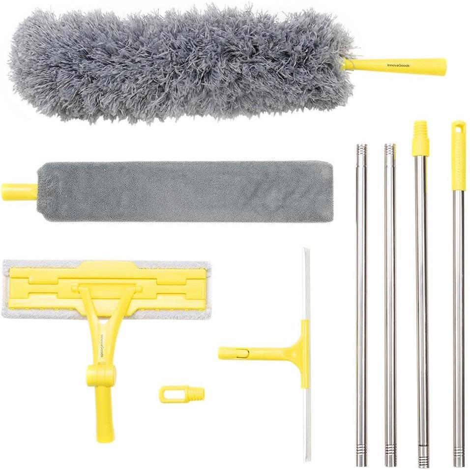 InnovaGoods Reinigungsset 4-in-1, Reinigungsutensil, Gelb, Grau