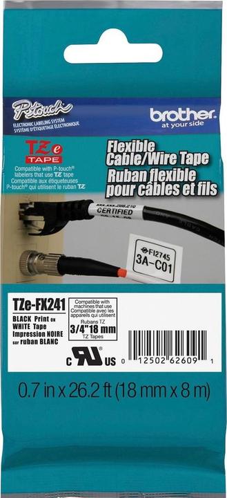 Actual product image Brother Tze-Fx241 (1.80 cm, Black)