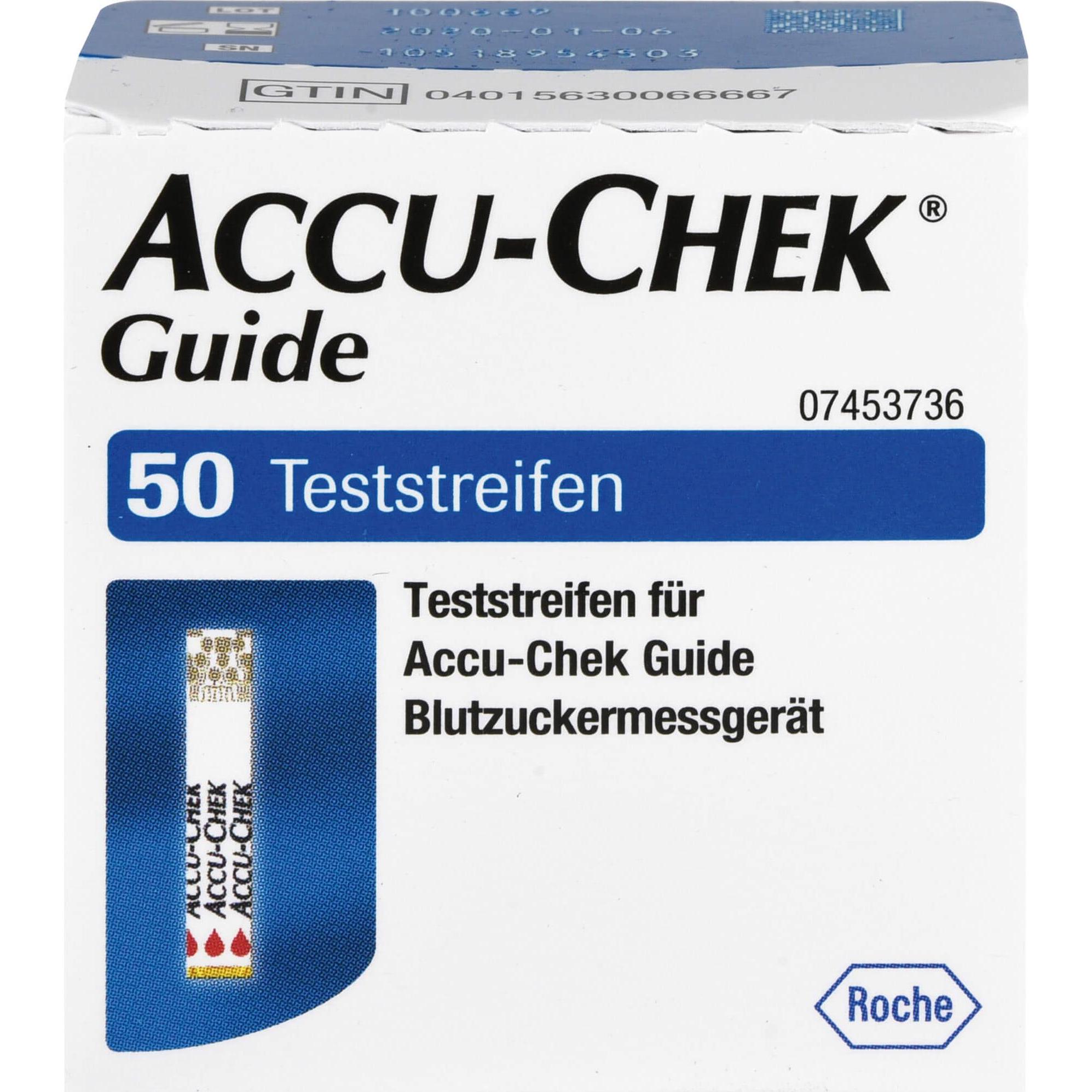 Roche, Bluttest, Accu-Chek Guide 1001 Art. Medical Teststreifen, 50 St TTR (Teststreifen)
