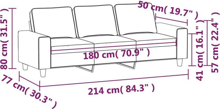 Produktbild vidaXL 3-Sitzer-Sofa (3-Sitzer)