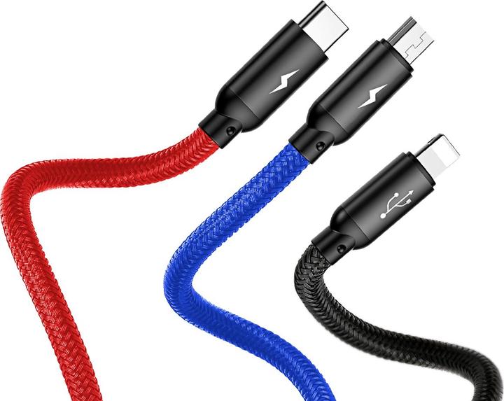 Image du produit Baseus Trois couleurs primaires 3 en 1 (1.20 m, USB 2.0)
