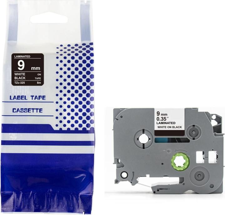 Hermex Alternatives Etikettenband zu Brother TZe-325 Beschriftungsband (0.90 cm, Schwarz, Weiss)