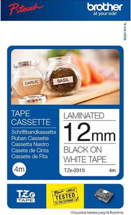 Immagine prodotto Brother TZe-231S (1.20 cm, Bianco, Nero)