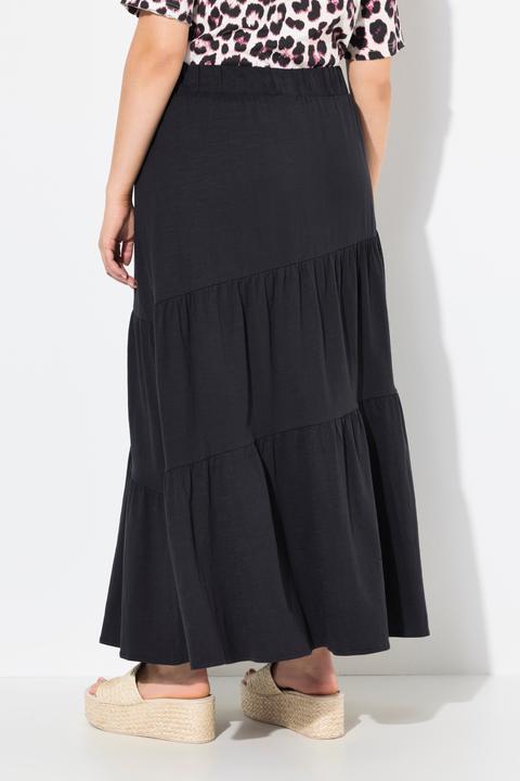 Actual product image Ulla Popken Asymmetric Flounce Panel Elastic Waist Skirt (46, 48)