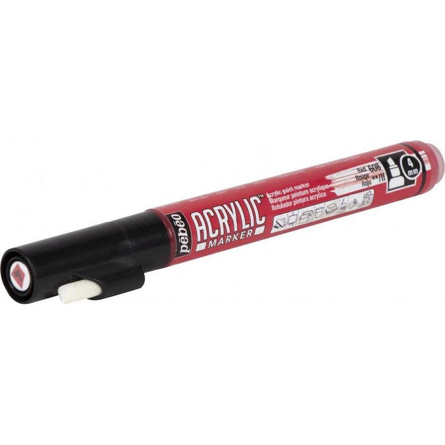Thumbnail - Pebeo, Marker, Acrylic Marker Medium Keilspitze 4mm (Rot, 4 mm)