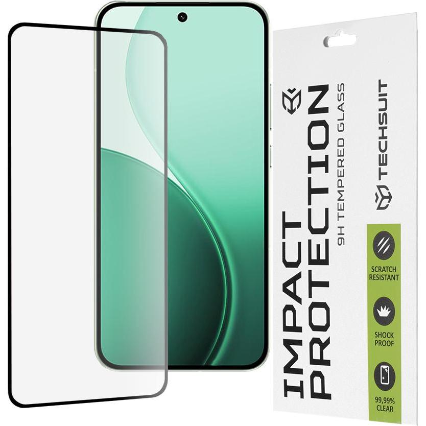 Techsuit - 111D Full Cover / Full Glue Glass - Oppo Reno14 - Black (1 pz., Oppo Reno14), Pellicola protettiva smartphone, Nero