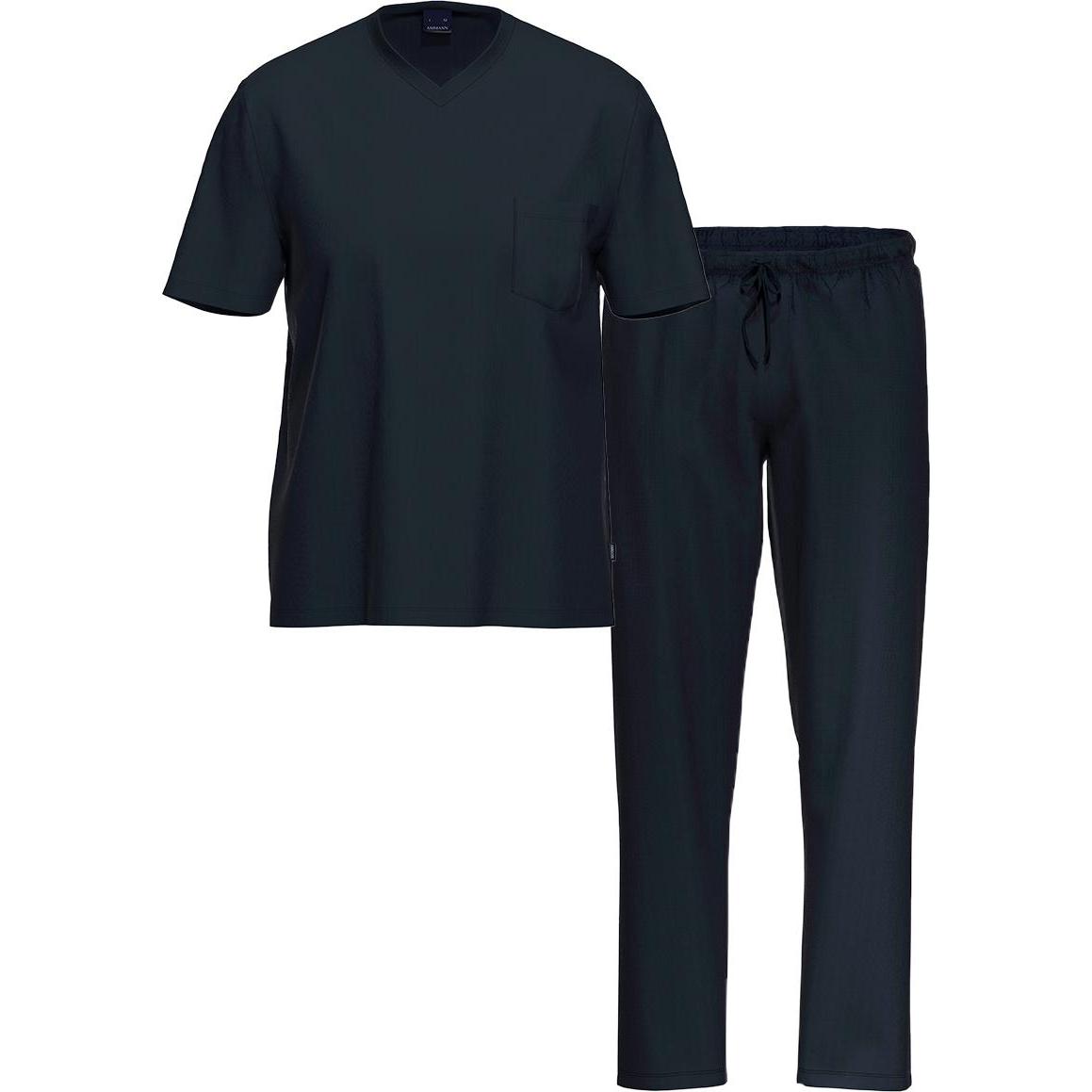 Thumbnail - Ammann, Herren, Pyjama, Organic Cotton Schlafanzug - T-Shirt mit Hose lang, Blau, (XXL)
