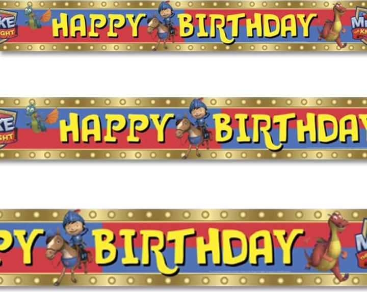 Produktbild Mike The Knight Fahne Folie Happy Birthday (1 Stk.)