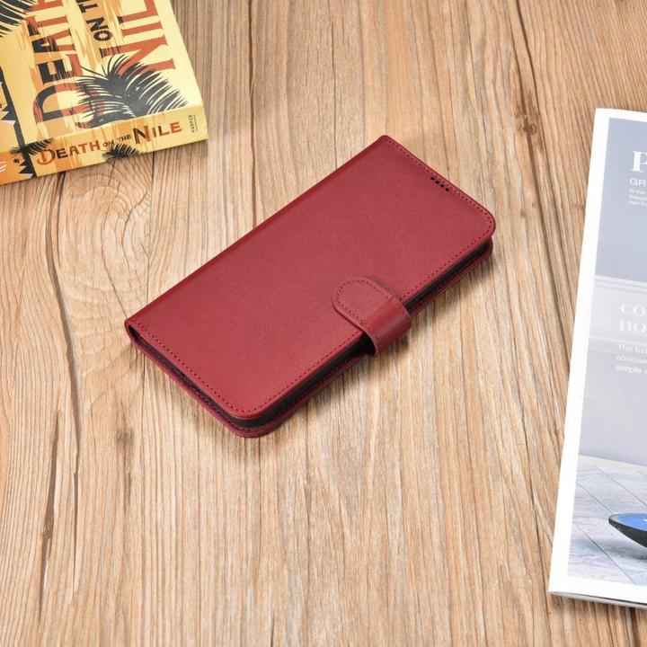 Produktbild iCarer Haitang Leather Wallet Case Leather Case for Samsung Galaxy S22 + (S22 Plus) Wallet Case Red (Samsung Galaxy S22+)
