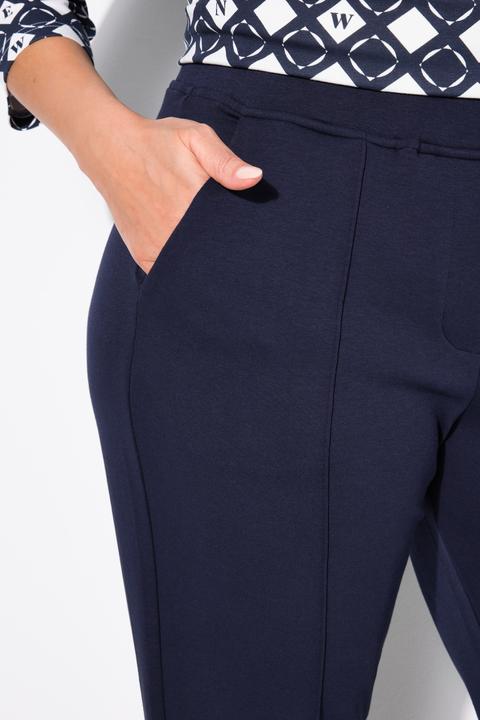 Produktbild Ulla Popken Hose, Punto di Roma, konisches Bein, Biese, Elastikbund (50)