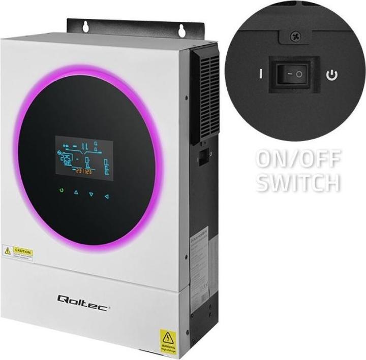 Actual product image Qoltec Hybrydowy inwerter solarny Off-Grid 4kVA| 4kW | 120A | MPPT | LCD | Wi-Fi | BMS | Sinus