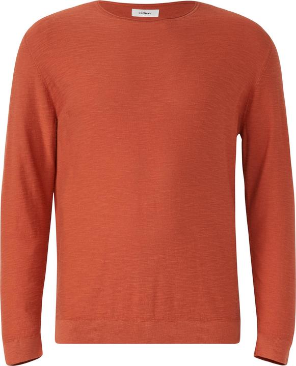 Produktbild s.Oliver Strickpullover Strickpullover mit Flammgarnstruktur und Rollkante (XXL)