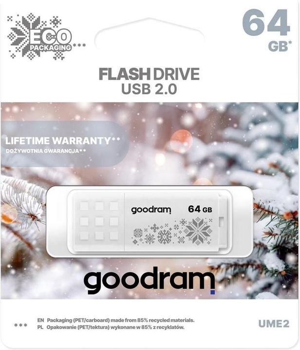 Actual product image Goodram Pendrive UME2 64GB USB 2.0 Winter (64 GB, USB-A)